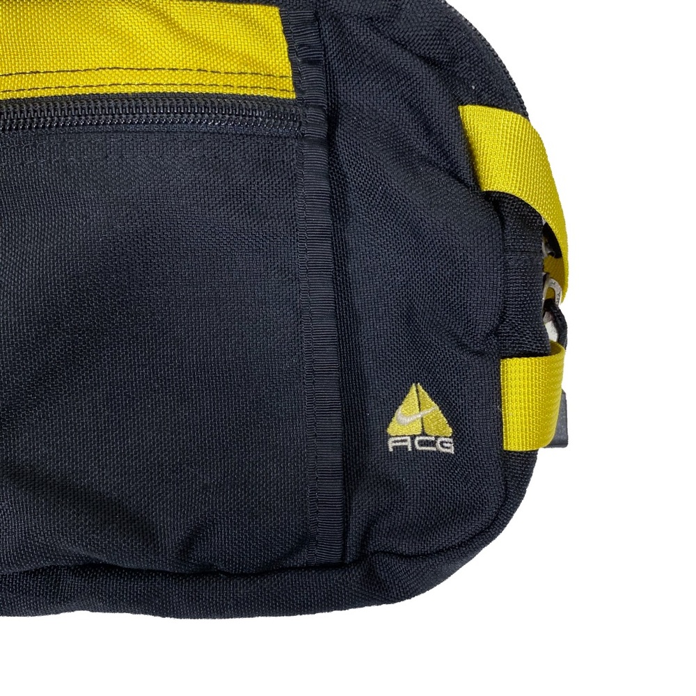 Vintage Nike ACG Waist Pack Large Fanny Bag Crossbody Wallet Strap Black Yellow - Picture 2 of 6